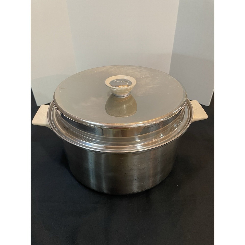 Vintage Twin Star Regal Ware 18-8 Tri-Ply Stainless Steel 8 qt Stock Pot w/Lid